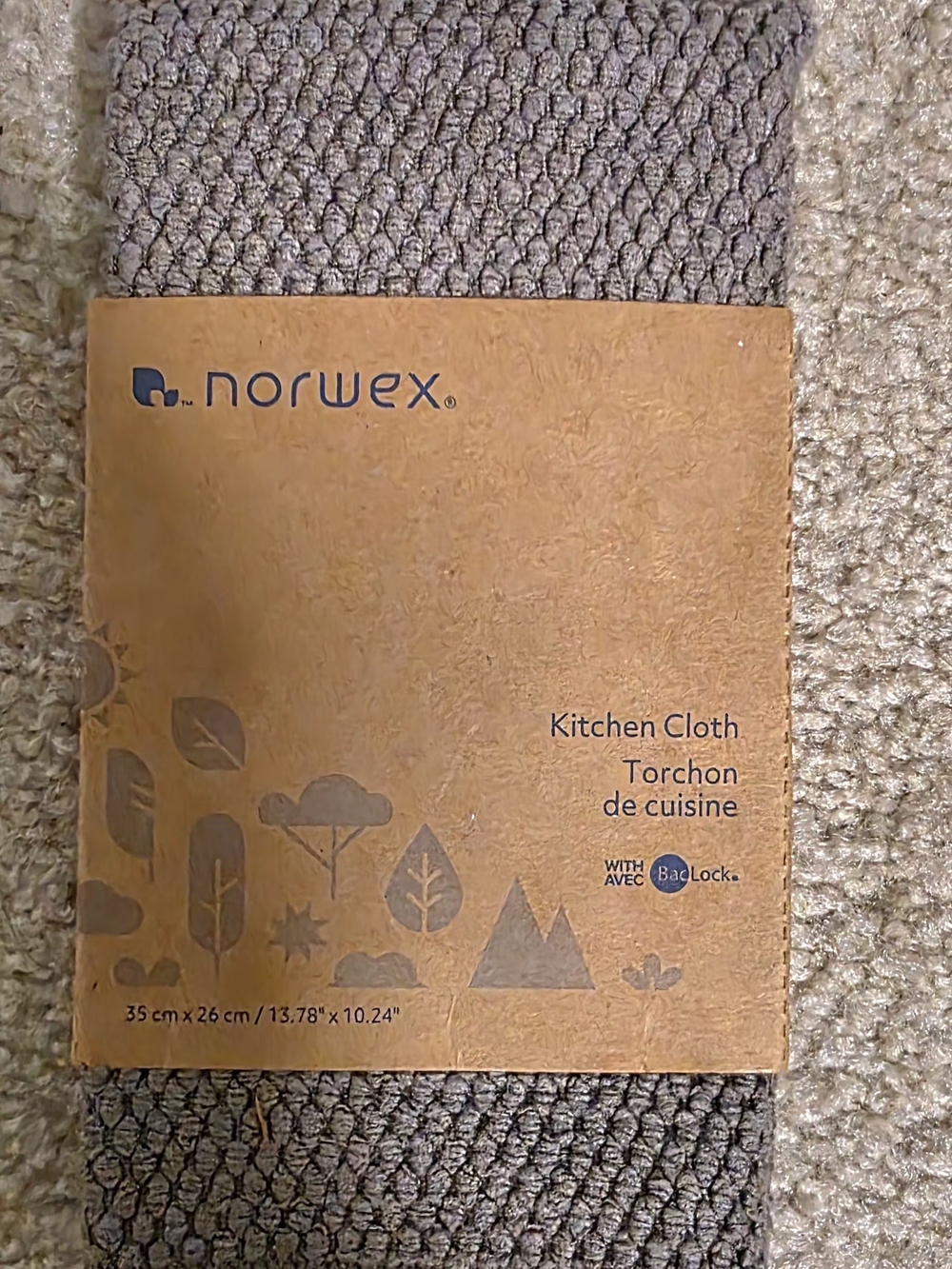 Norwex Gray Textured Kitchen Cloth - Microfiber Cleaning Towel